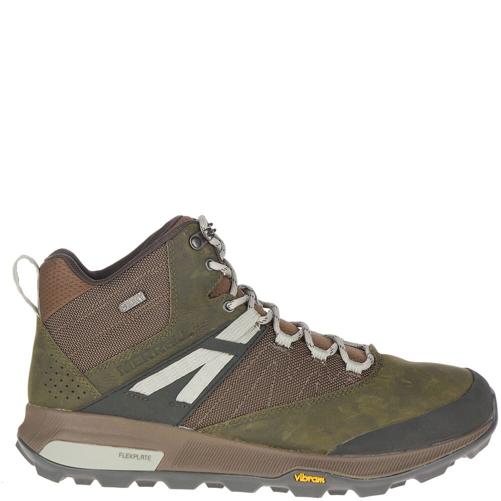 Merrell Men's Zion Mid WP Hiking Boots - Dark Olive