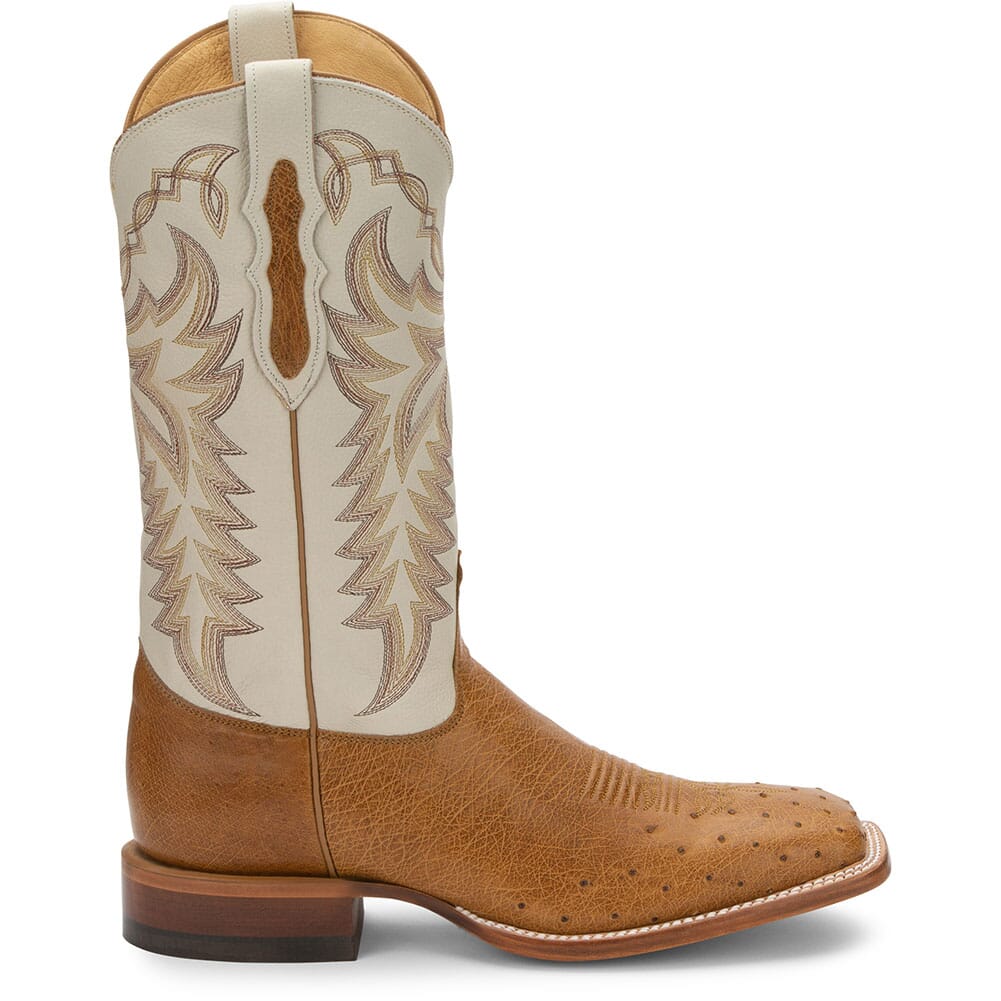 8294 Justin Men's Pascoe Smooth Ostrich Western Boots - Antique Saddle