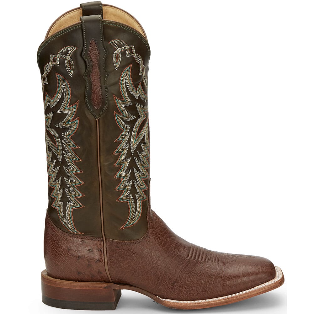 8296 Justin Men's Pascoe Smooth Ostrich Western Boots - Kango Brown