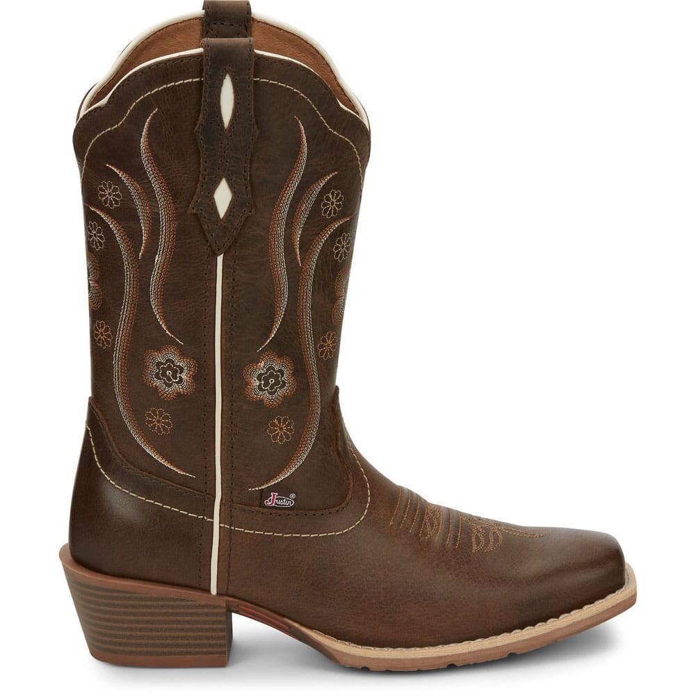 GY2937 Justin Women's Jessa Western Boots - Brown Buffalo