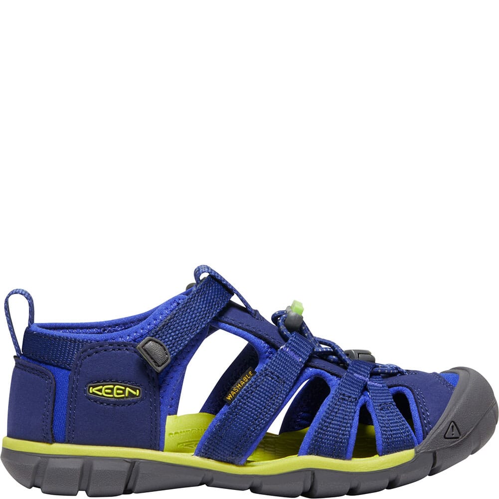 1022993 KEEN Kid's Seacamp II CNX Casual Shoes - Blue Depths/Chartreuse