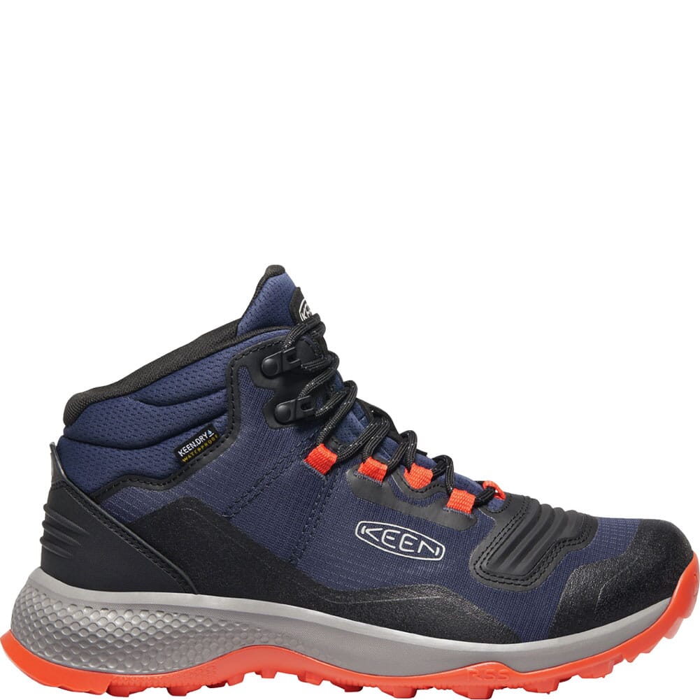1024853 KEEN Men's Tempo Flex WP Hiking Boots - Black Iris/Orange