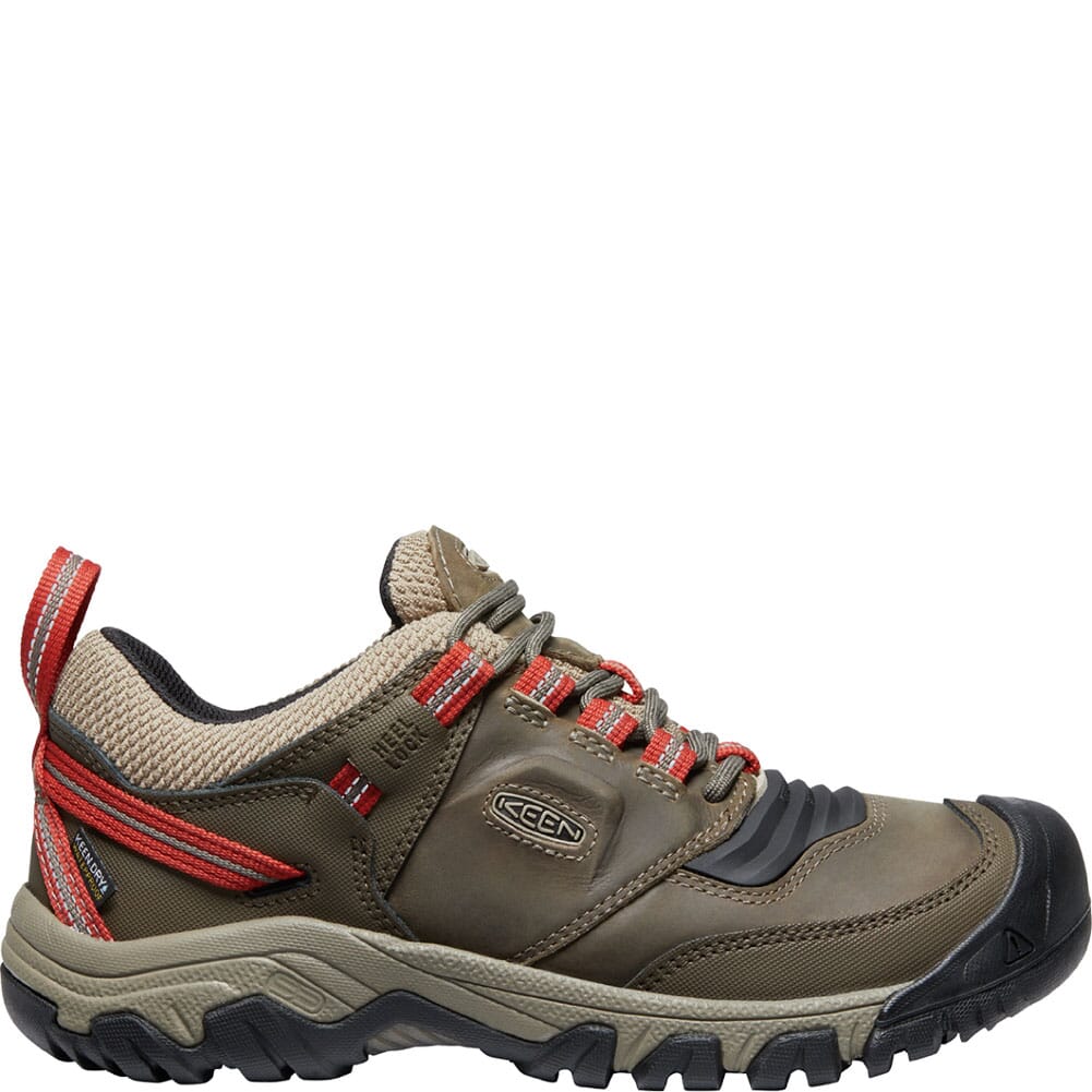 1024918 KEEN Men's Ridge Flex WP Hiking Shoes - Timberwolf/Ketchup