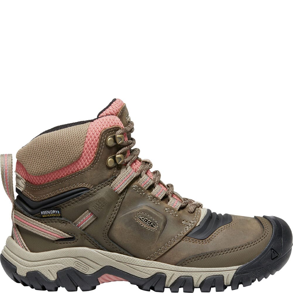 1024921 KEEN Women's Ridge Flex WP Hiking Boots - Timberwolf/Brick Dust
