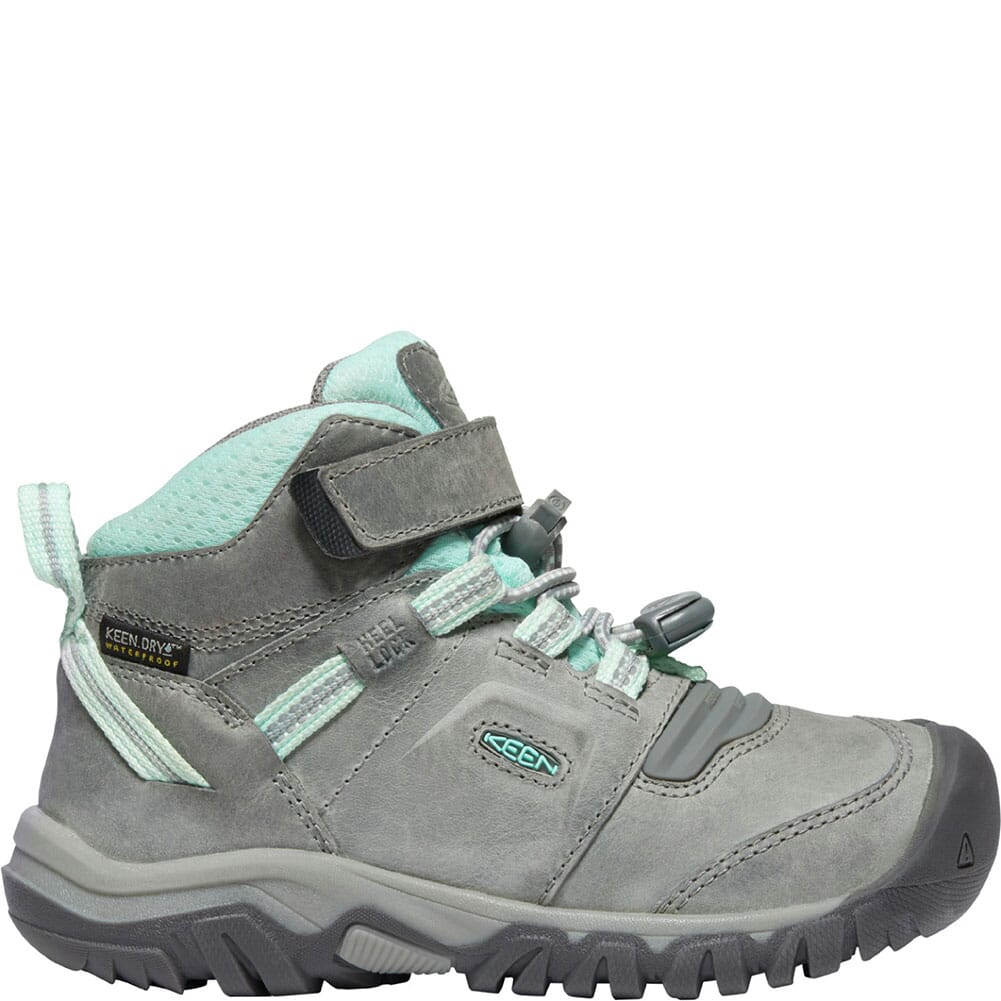 1025590 KEEN Children Ridge Flex Mid WP Hiking Boots - Grey/Blue Tint