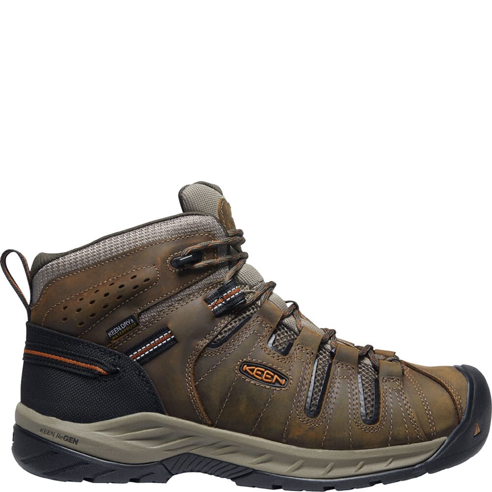 1025613 KEEN Utility Men's Flint II WP Mid Work Boots - Black Olive/Brindle