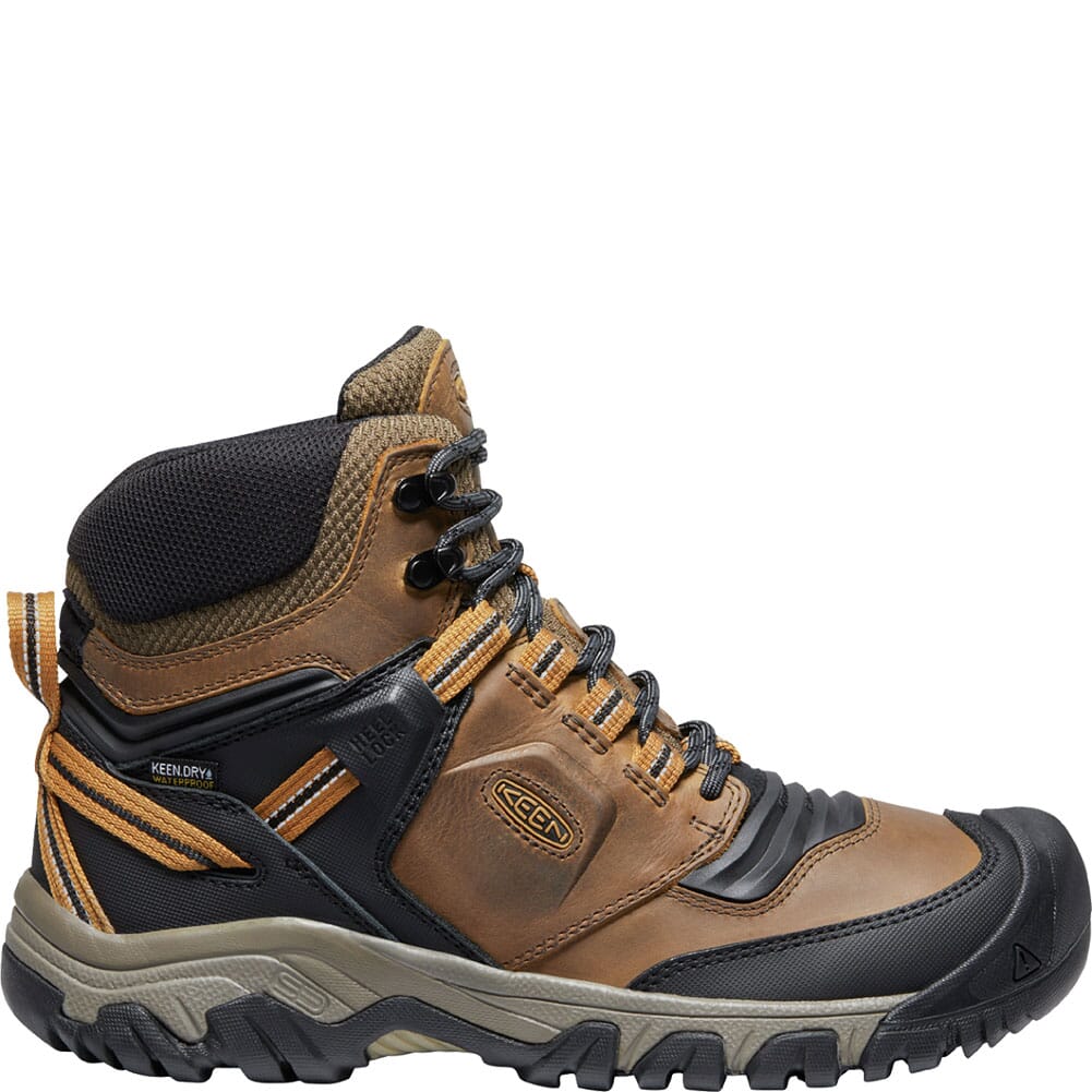 1025666 KEEN Men's Ridge Flex WP Hiking Boots - Bison/Golden Brown