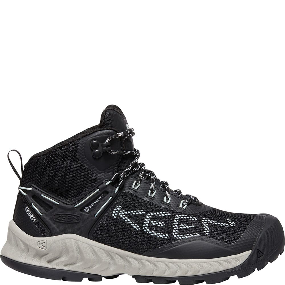 1025911 KEEN Women's NXIS EVO WP Hiking Boots - Black/Blue Glass