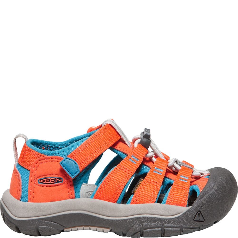 1027376 KEEN Kid's Newport H2 Sandals - Safety Orange/Fjord Blue