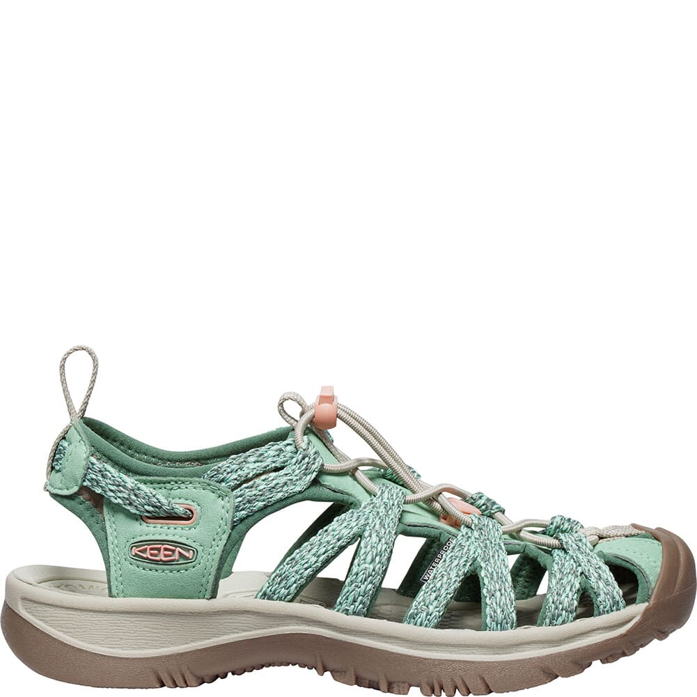 1029012 KEEN Women's Whisper Sandals - Granite Green/Peach Parfait