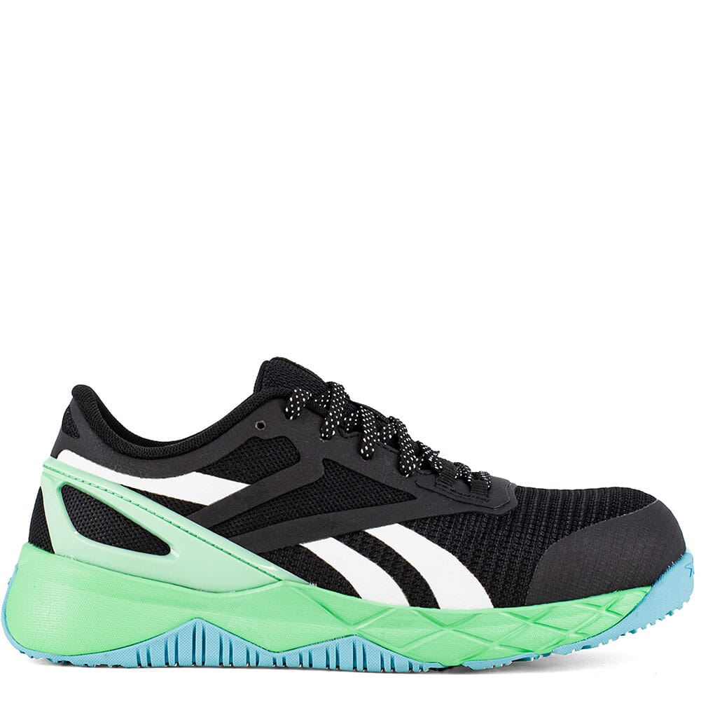 RB365 Reebok Women's Nanoflex TR Safety Shoes - Black/Seafoam Green