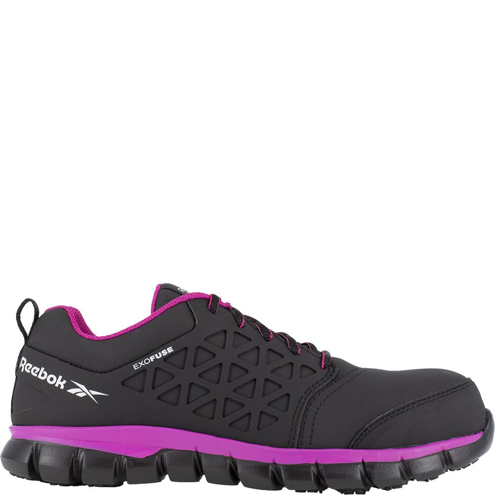 RB491 Reebok Women's Sublite Cushion Safety Shoes - Black/Pink
