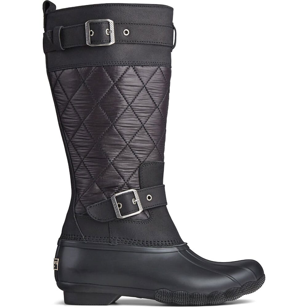 STS85396 Sperry Women's Saltwater Tall Nylon Duck Boots - Black