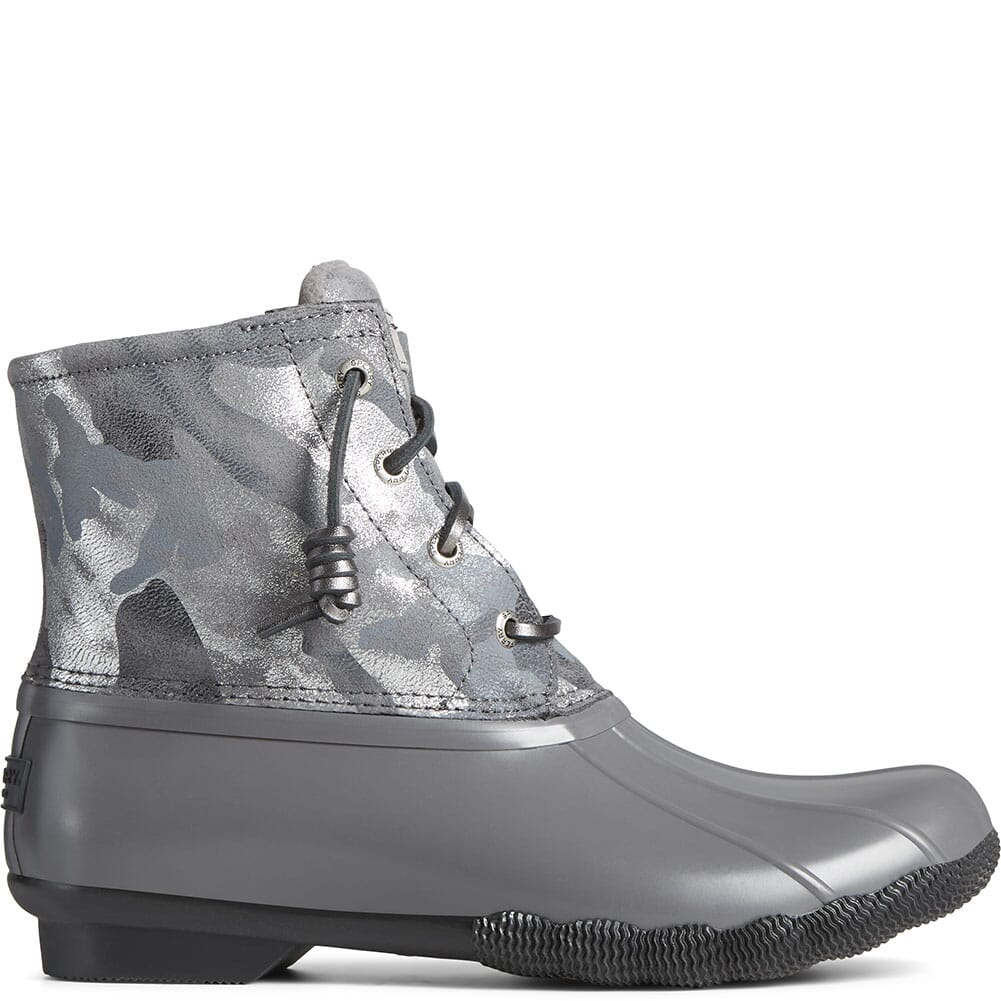 STS87061 Sperry Women's Saltwater Leather Pac Boots - Silver