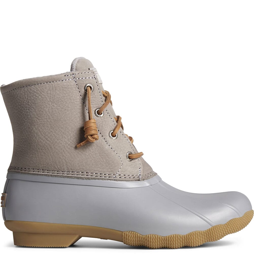 STS87948 Sperry Women's Saltwater Mainsail Leather Duck Boots - Grey