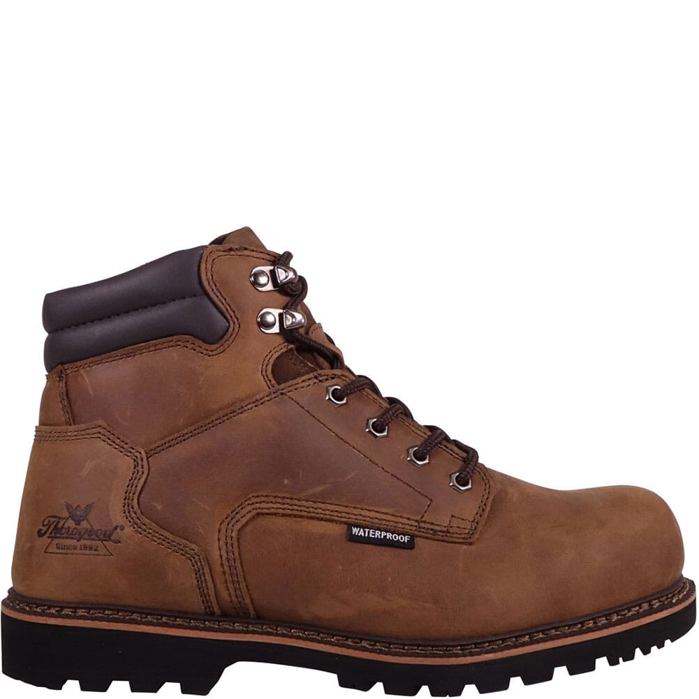 804-3236 Thorogood Men's V-Series WP Safety Boots - Brown Crazyhorse