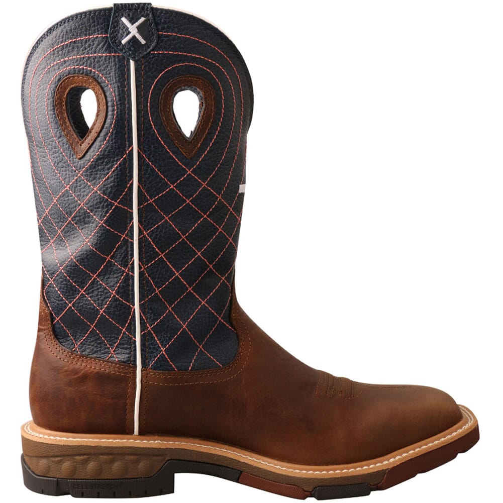 MXBW001 Twisted X Men's CellStretch Work Boots - Mocha/Navy
