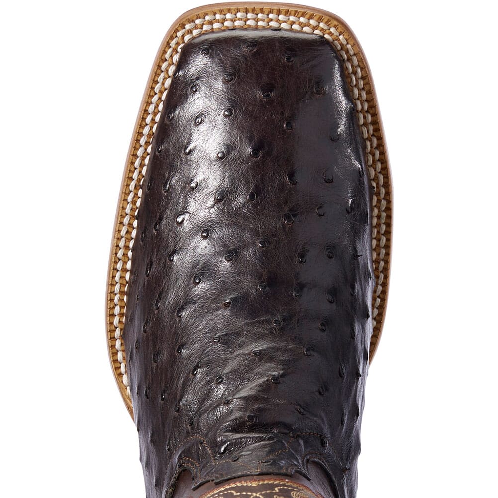 Ariat Men's Barker Full Quill Ostrich Western Boots - Dark Brown