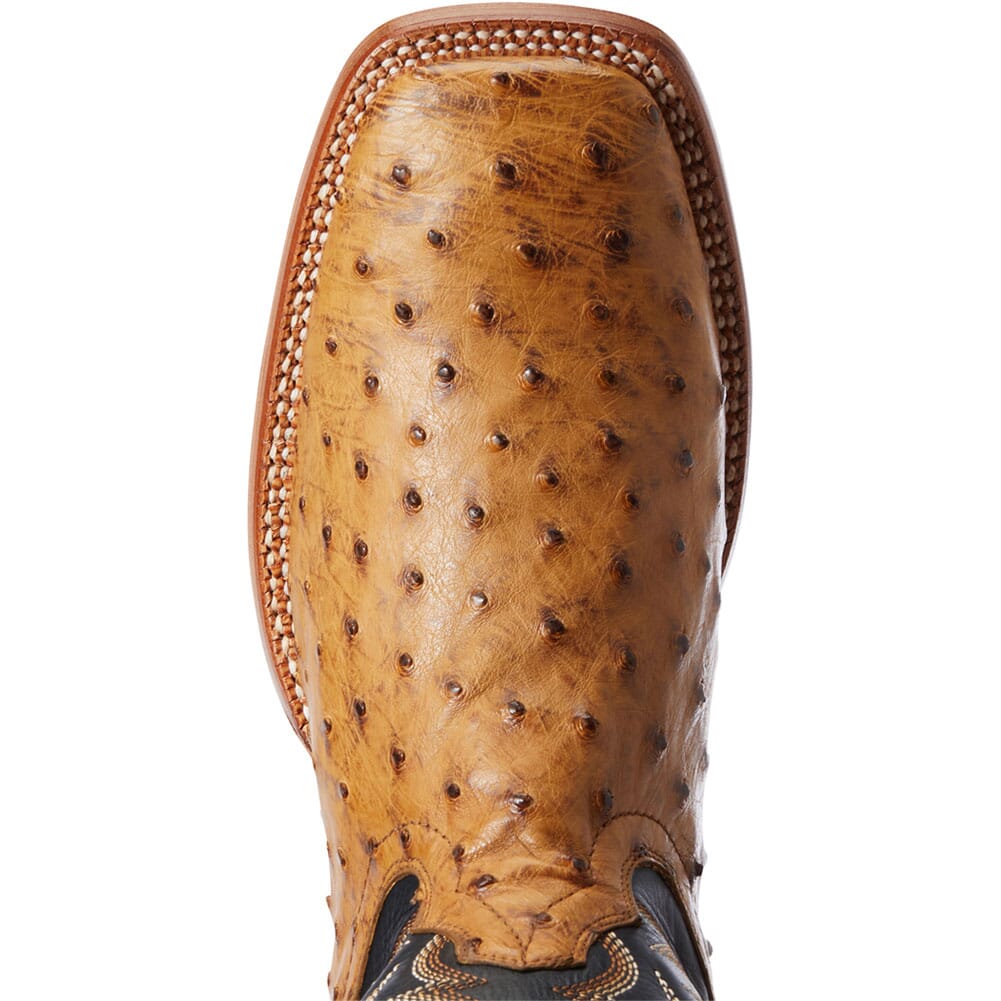 10034082 Ariat Men's Gallup Full Quill Ostrich Western Boots - Tan/Brown