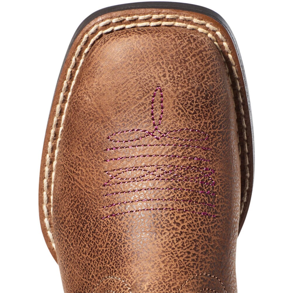 10036850 Ariat Kid's Double Kicker Western Boots - Adobe Tan/Pink