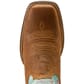 10051037 Ariat Women's Round Up Western Boots - Chestnut/Flamingos