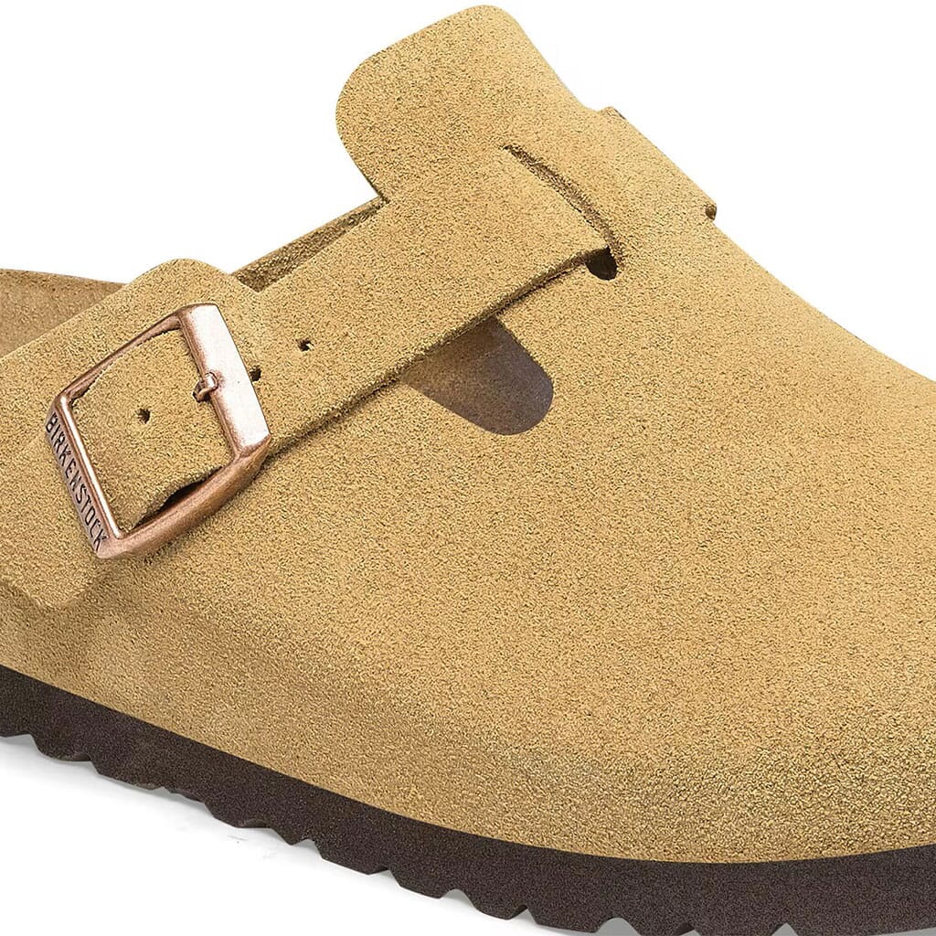 Birkenstock Women's Boston Suede Leather Clogs - Latte Cream