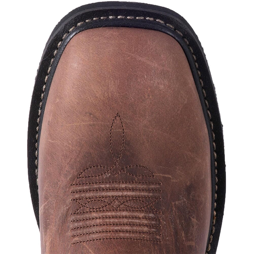 McRae Men's Deep Dip Leather Work Boots - Rust/Brown