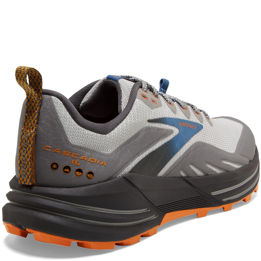 110376-038 Brooks Men's Cascadia 16 Running Shoes - Grey/Orange