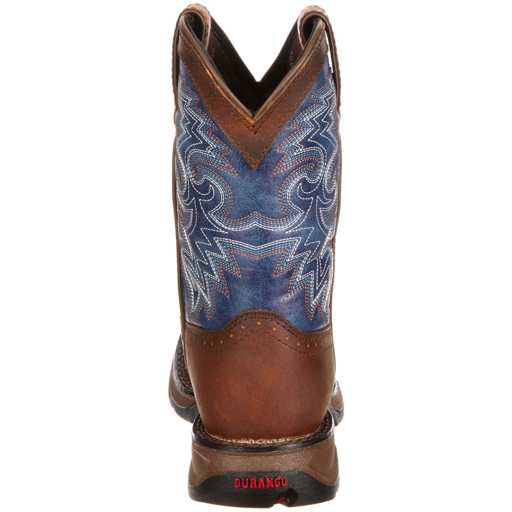 DWBT053 Lil' Durango Big Kid Western Boots - Dark Brown/Blue