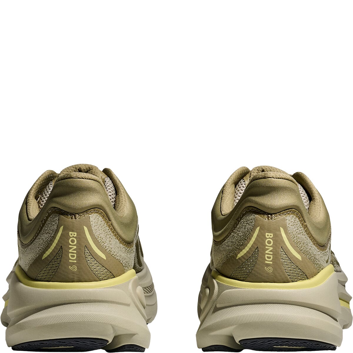 HOKA Men's Bondi 9 Wide Athletic Shoes - Grassland/Oyster Mushroom