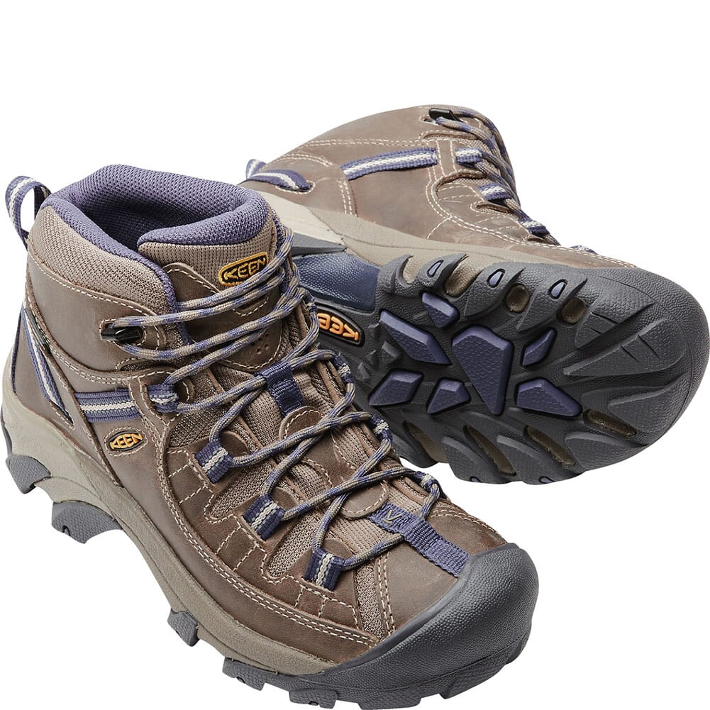 1016581 KEEN Women's Targhee II Mid WP Hiking Boots - Goat/Crown Blue