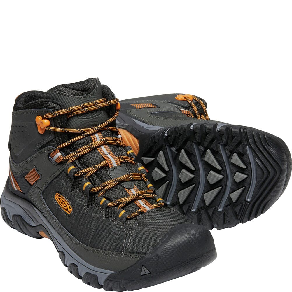 1018545 KEEN Men's Targhee EXP WP Mid Hiking Boots - Raven/Inca Gold