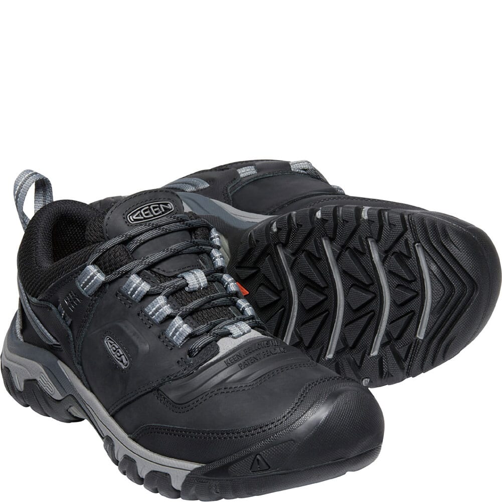 1024916 KEEN Men's Ridge Flex WP Hiking Shoes - Black/Magnet