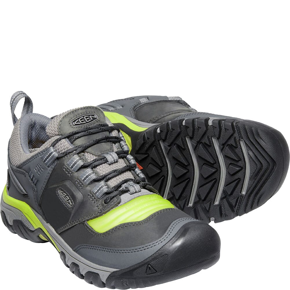 1024917 KEEN Men's Ridge Flex WP Hiking Shoes - Steel Grey/Evening Primrose