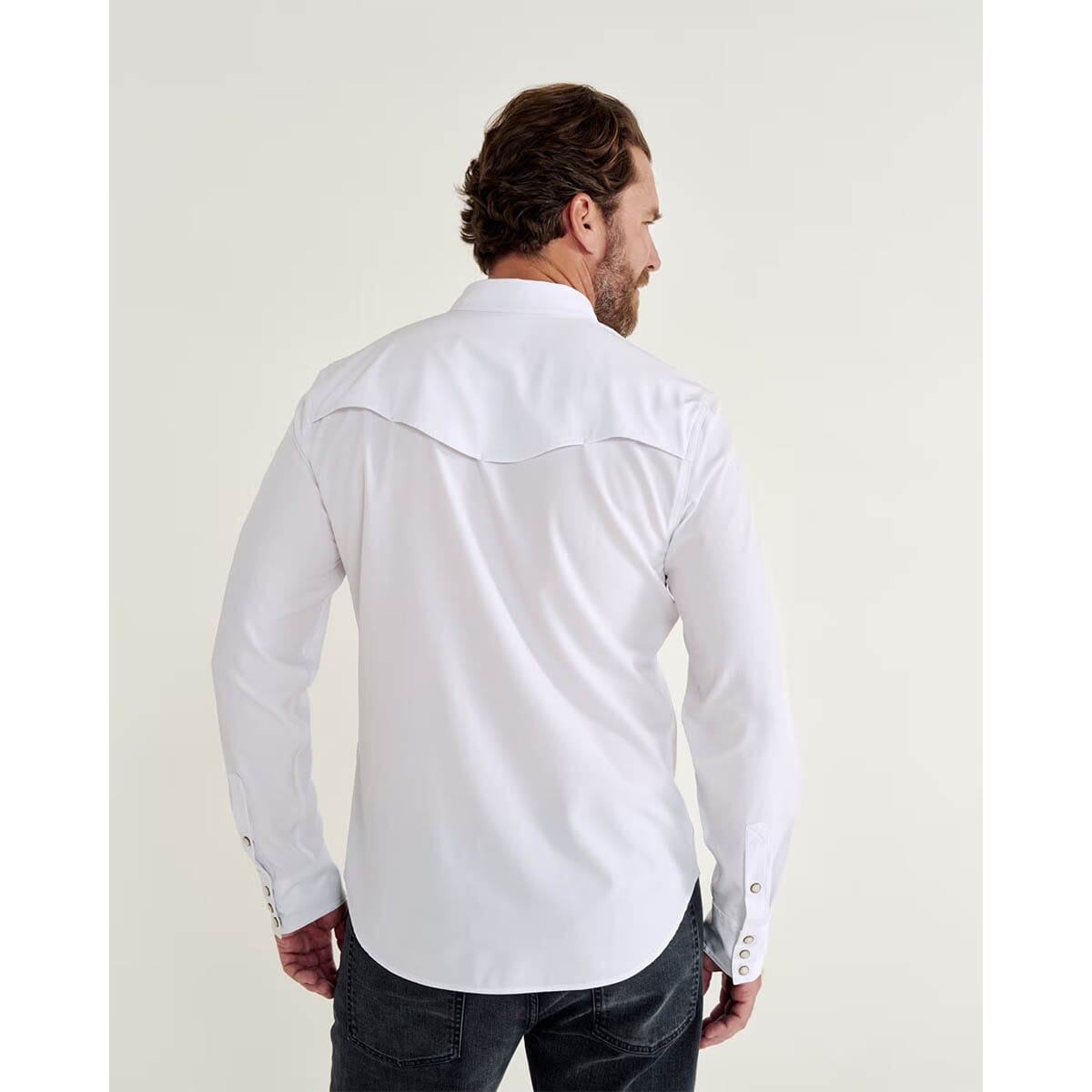 Tecovas Men's Performance Western Pearl Snap Shirt - White
