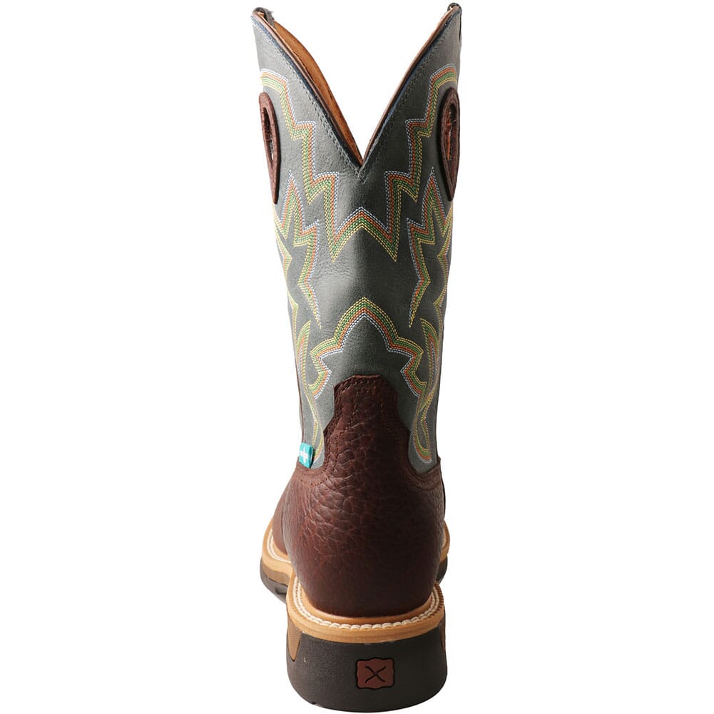 Twisted X Men's Lite Weight Work Boot – Safety Toe, Oiled Cognac/Blue Leather, Size 9 D