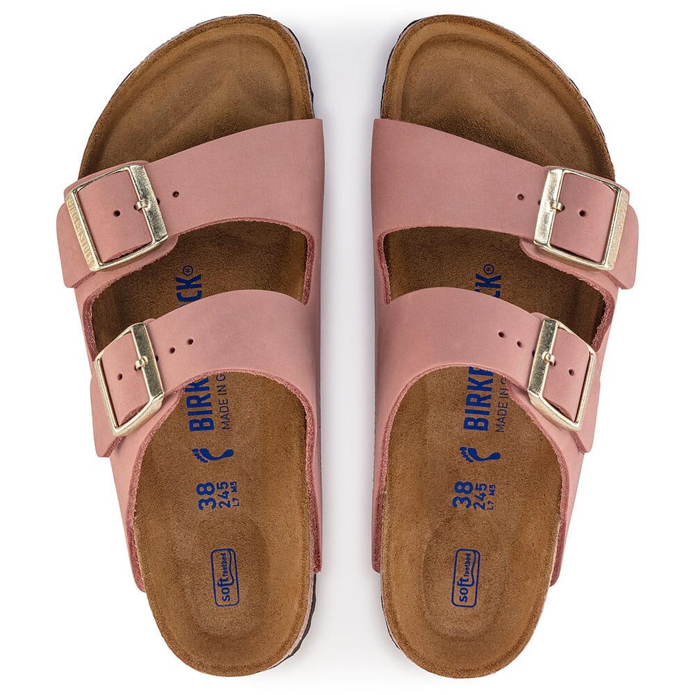 1024219 Birkenstock Women's Arizona Soft Footbed Slides - Old Rose
