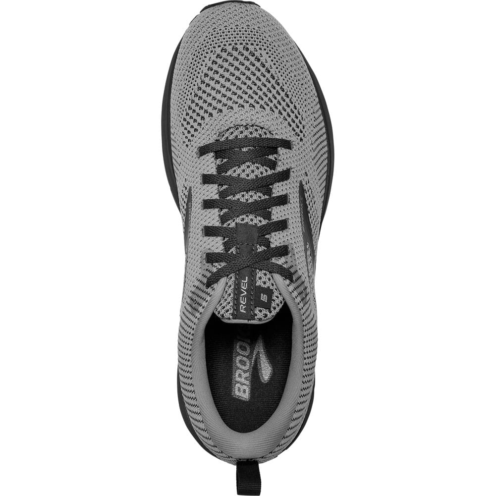 110374-025 Brooks Men's Revel 5 Road Running Shoes - Ebony/Alloy/Metallic