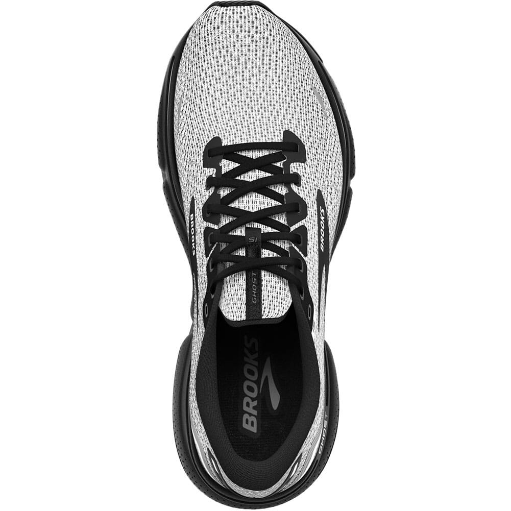 110393-121 Brooks Men's Ghost 15 Athletic Shoes - White/Black
