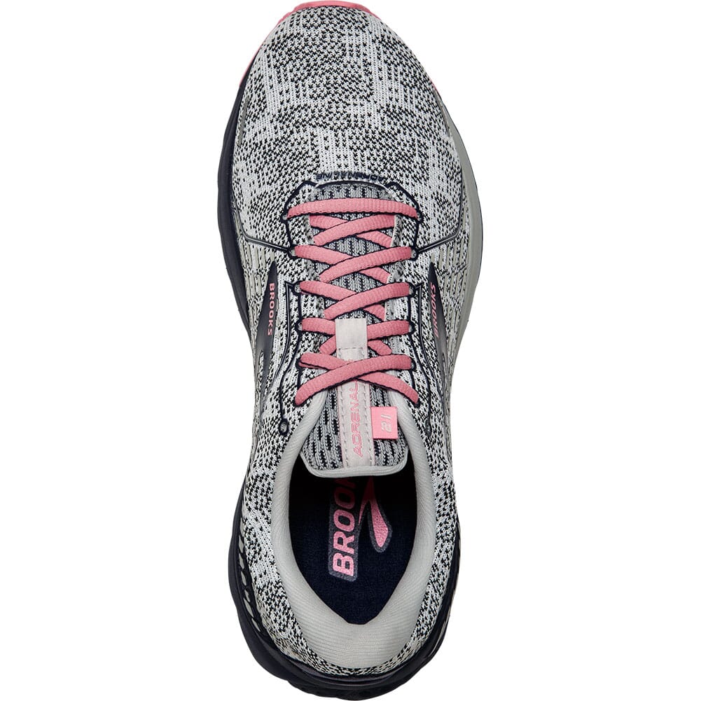120329-149 Brooks Women's Adrenaline GTS 21 Running Shoes - White/Peacoat/Coral