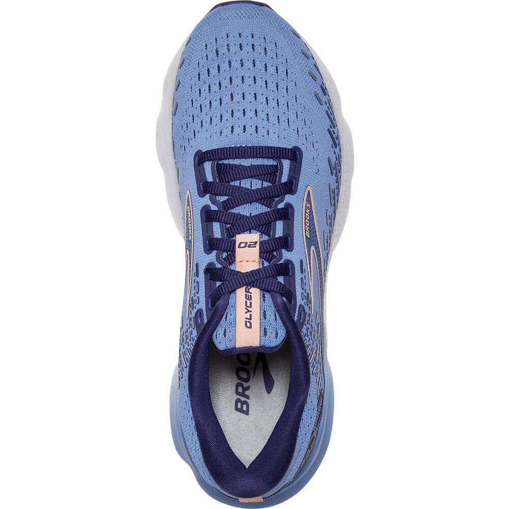 120369-478 Brooks Women's Glycerin 20 Running Shoes - Blue/Peach