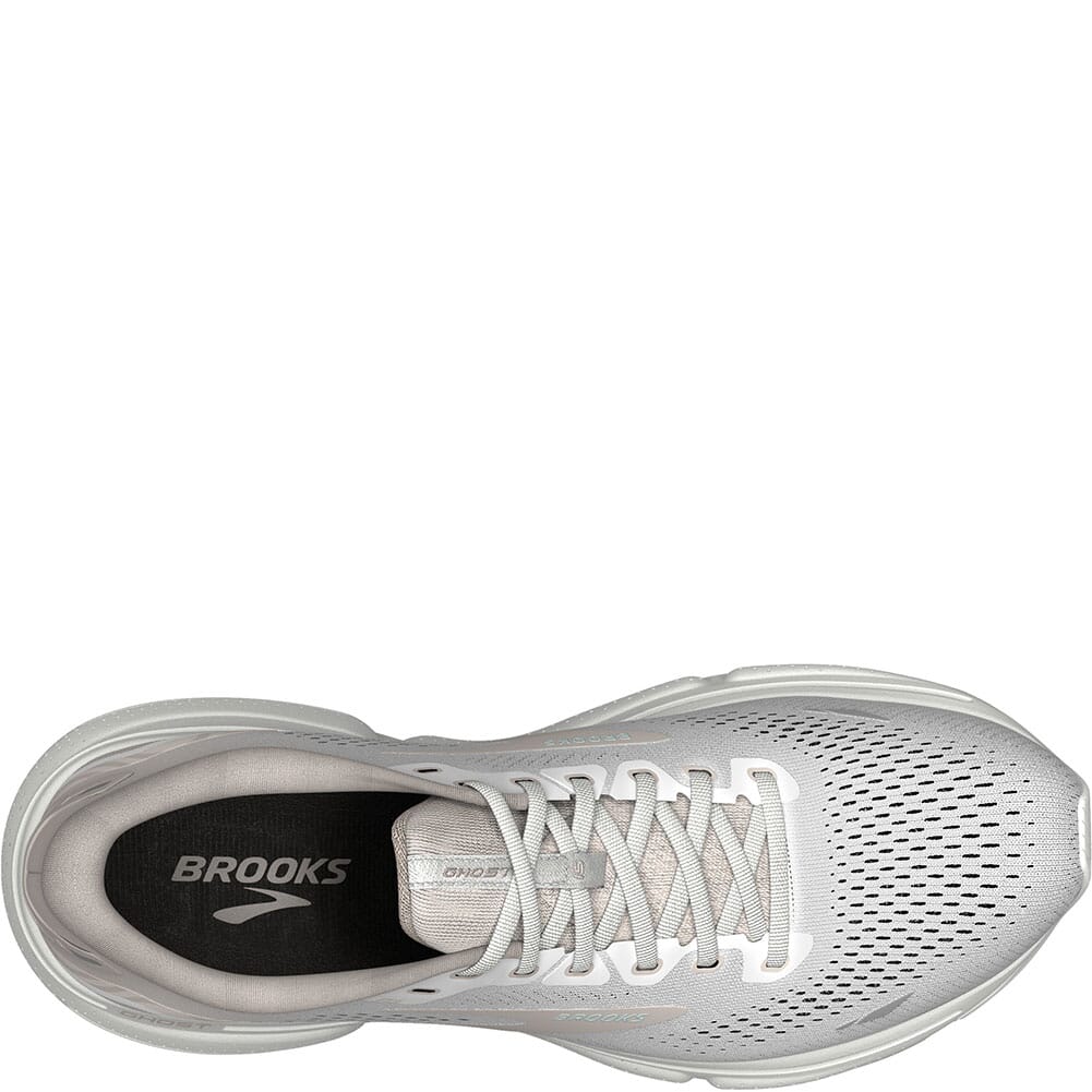 120380-189 Brooks Women's Ghost 15 Athletic Shoes - White/Crystal Grey