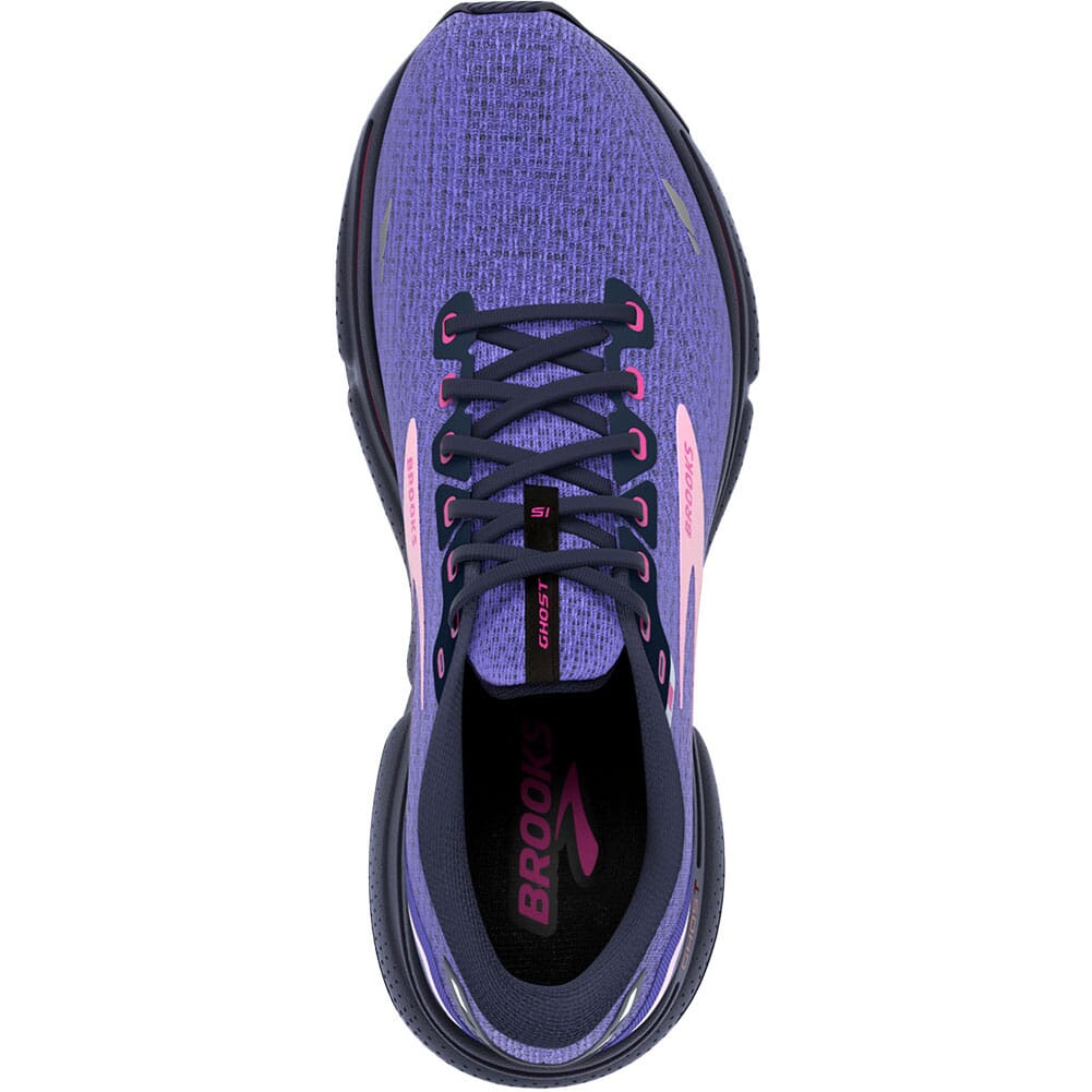 120380-469 Brooks Women's Ghost 15 Athletic Shoes - Blue/Peacoat/Pink