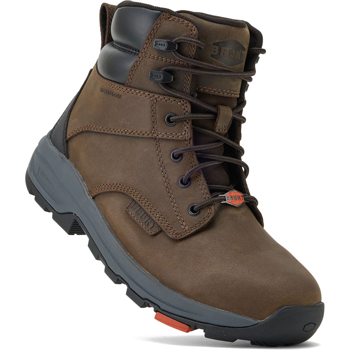 BRUNT Men's Kasparian Comp Toe Safety Boots and Tumbler - Browm