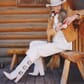 Dingo Women's Buckle Bunny Suede Boots - White