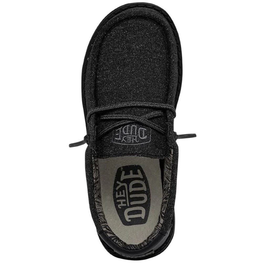 40041-001 Hey Dude Youth Wally Basic Casual Shoes - Black