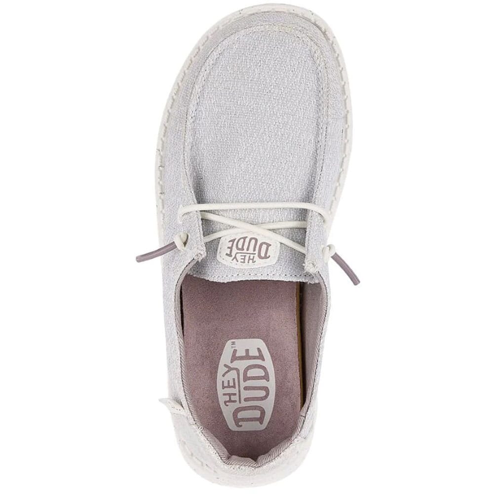 41114-040 Hey Dude Youth Wendy Sugar Shine Casual Shoes - Silver