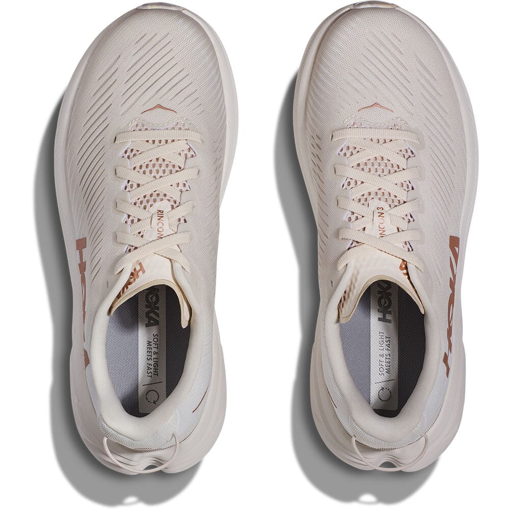 1119396-ERGL Hoka Women's Rincon 3 Running Shoes - Eggnog/Rose Gold