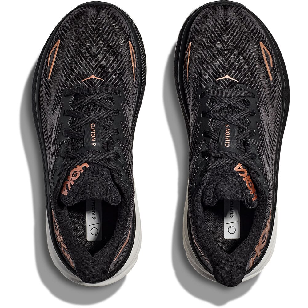 Hoka Women's Clifton 9 Running Shoes - Black/Copper | elliottsboots