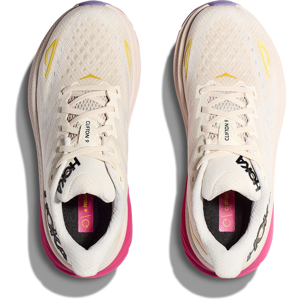 1127896-EBDB Hoka Women's Clifton 9 Running Shoes - Eggnog/Blanc De Blanc